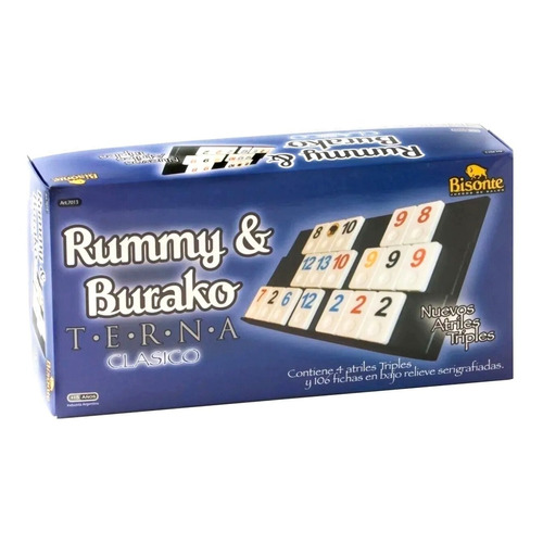 Rummy Burako Atriles Triple Terna Juego Mesa Clasico