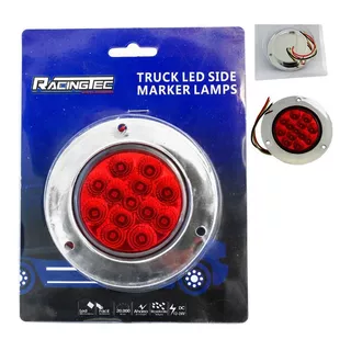 Plafon 2.5¨ 13 Led's Rojo Cromado Ideal Para Camion