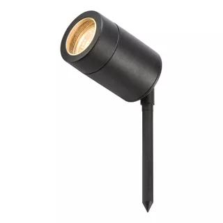 Luminaria Para Jardin Con Pincho Gu10 Led 4,5w Negro/gris Luz Blanco Frío