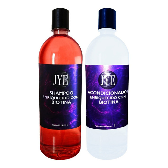  Kit Shampoo Y Acondicionador Con Biotina Jye 1 Litro C/u