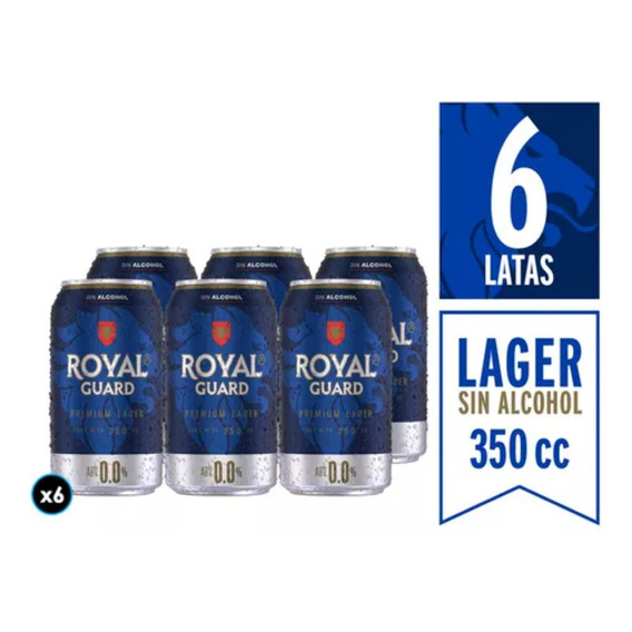 6 Pack Cerveza Royal Guard Lager Lata 470cc