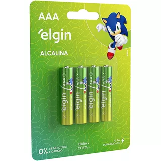 Pilha Alcalina Aaa Elgin Energy Lr3 1,5v Pacote C/ 4