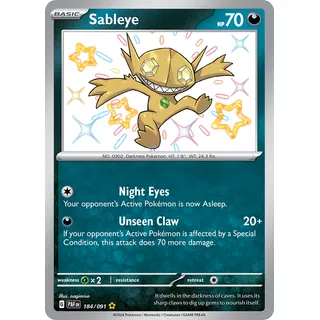 Sableye 184/91 Paldean Fates Scarlet & Violet Carta Pokemon