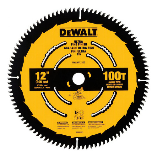 Disco de sierra circular 12 100d. Dwa112100 Dewalt, color amarillo.