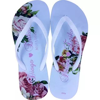 60 Chinelo Personalizado Casamento + Embalagem Brinde