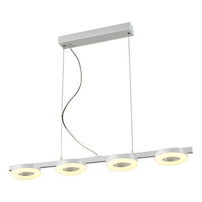 Colgante Barral 4 Luces Led Longboat 36w Altura Regulabe Blanco