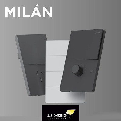Llave De Luz Tecla Milan Negro  3 Canal 2 Vias Ac 250v 