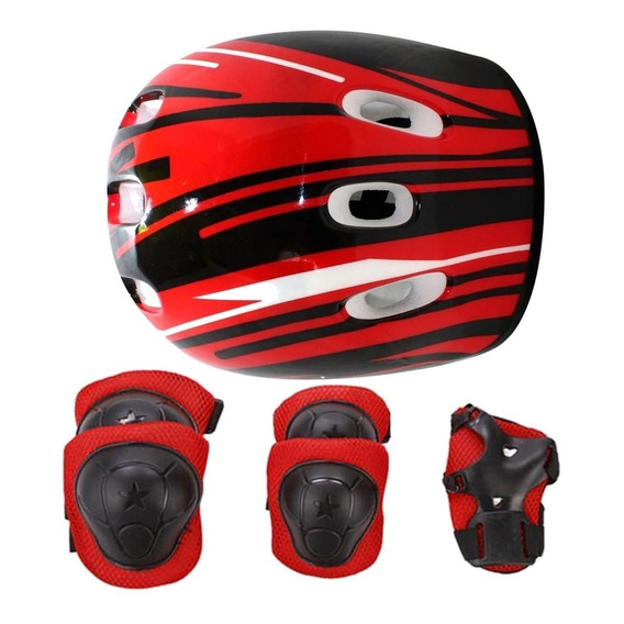 Kit Casco + Protecciones Infantil Basico Monopatin Rollers