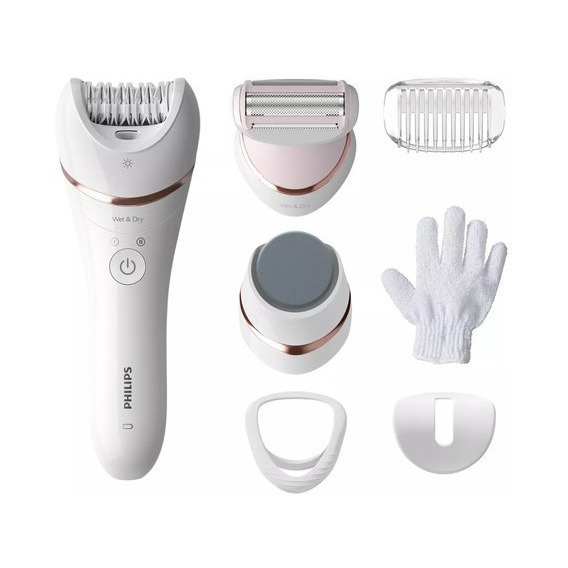 Depiladora Philips Epilator Serie 8000 Bre730/00 Ceramica Color Blanco