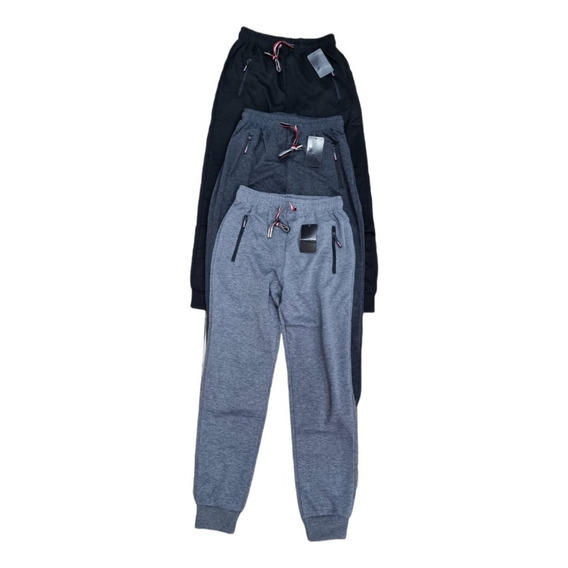 Pack 3 Pantalones Buzo Hombre Algodón. Jogger Fit Deportivo 