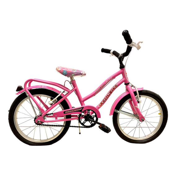 Bicicleta Paseo R16 C/canasto Y Portaequipaje Niña Rosa