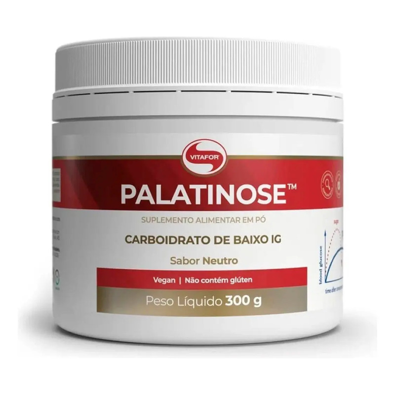 Suplemento Palatinose Vitafor Vegano em Pó 300 g Sabor Neutro Sem Glúten e Lactose