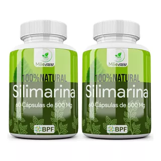 Silimarina - 2 Potes 120 Cápsulas 500mg Pura E Natural