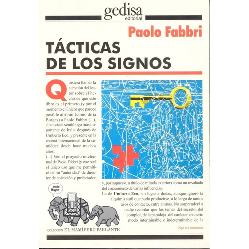 Tácticas de los signos, de Fabbri, Paolo. Serie Mamífero Parlante Editorial Gedisa en español, 2001