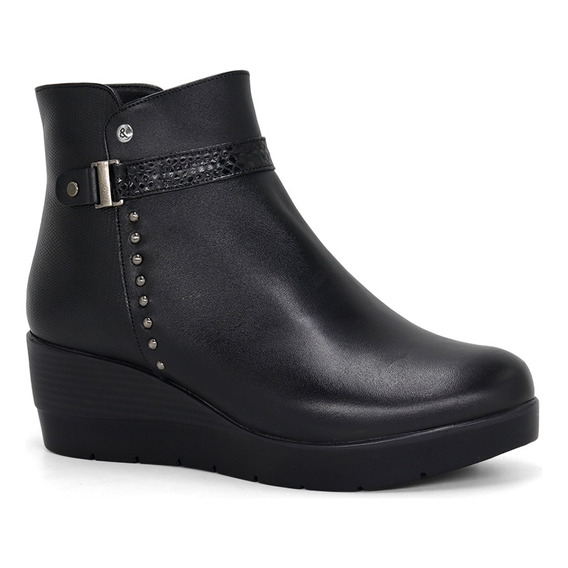 Botin Casual De Cuero Par&ss Ja24-bt170 Negro