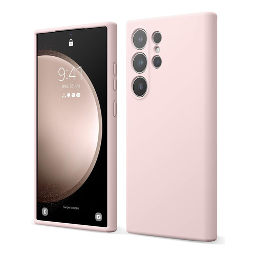 Carcasa Silicona Slim Aterciopelada Para Samsung S24 Ultra Color Rosa