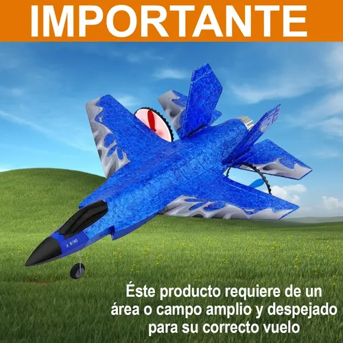 F Fityle Avión de Control Remoto RC, Impermeable, para niños y Adultos, con Luces, anticolisión y, Modelo de avión de RC, Azul F Fityle Avión de Control Remoto RC, Impermeable, para niños y Adultos, con Luces, anticolisión y, Modelo de avión de RC, Azul
