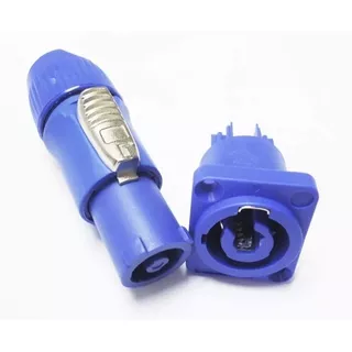 Kit 24 Powercon 12 Plug Conector Macho 12 Fêmea Azul 20 Amp