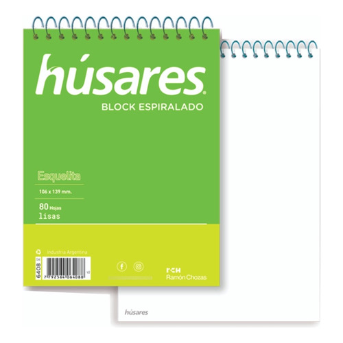 Block Espiral A6 Husares - 80hs Lisas - 6408