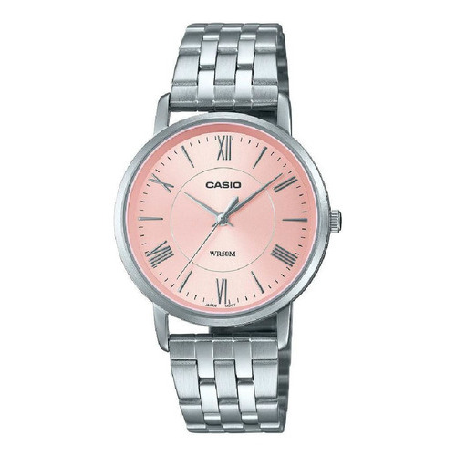 Reloj Casio Mujer Ltp-b110d-4avdf Sumergible Amsterdamarg Color de la malla Plateado