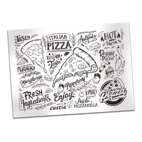 100 Un Jogo Americano Pizzaria Papel Kraft Ou Branco Padrão Pizza Shop