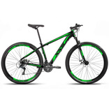 Mountain bike XKS Kairos aro 29 17" 21v freios de disco mecânico câmbios Shimano Tourney TZ510 y Shimano Tourney TZ31 cor preto/verde