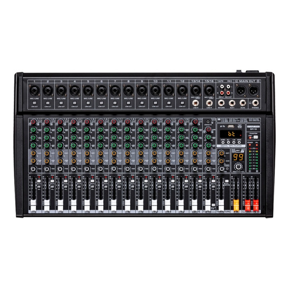 Onax Pro Sr16 Consola Mixer Audio Low Cut 99 Efectos Dsp +48