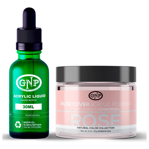 Cover Gnp Rose 60gr. + Líquido Acrílico Gnp 30ml