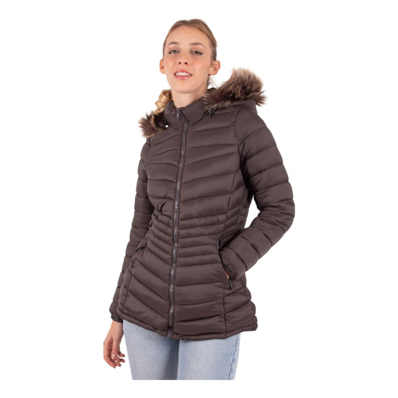 Campera Abrigo Mujer Abrigada Impermeable Larga Capucha