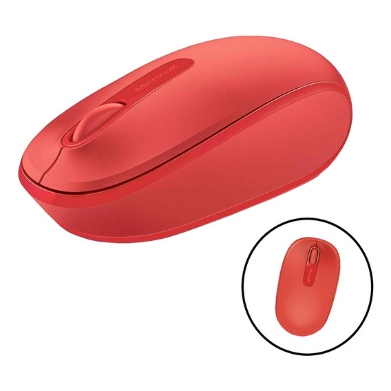 Mouse Óptico Inalámbrico Microsoft Con Receptor Usb Rojo.