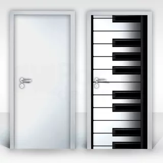 Adesivo Para Porta, Papel De Parede - Piano Teclado