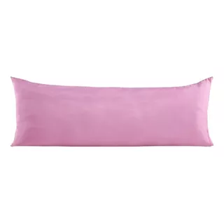 Travesseiro De Corpo Infantil + Fronha 85x35cm 100%silicone Cor Rosa Bebê