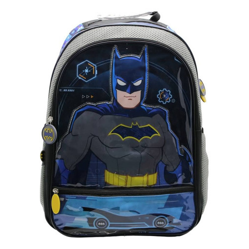 Mochila Escolar Dc Liga De La Justicia Batman Venganza Color Azul Diseño De La Tela Liso