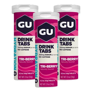 3x Gu Energy Tabs Hidroeletrolítico Frutas Vermelhas