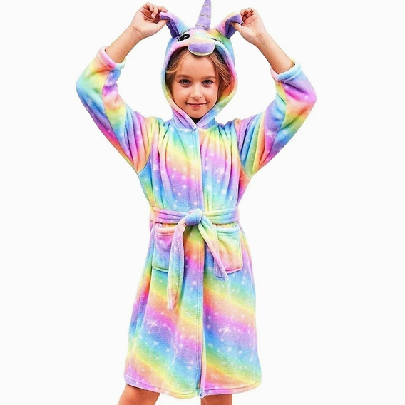 Bata Pijama De Baño En Forma De Unicornio Estrellas