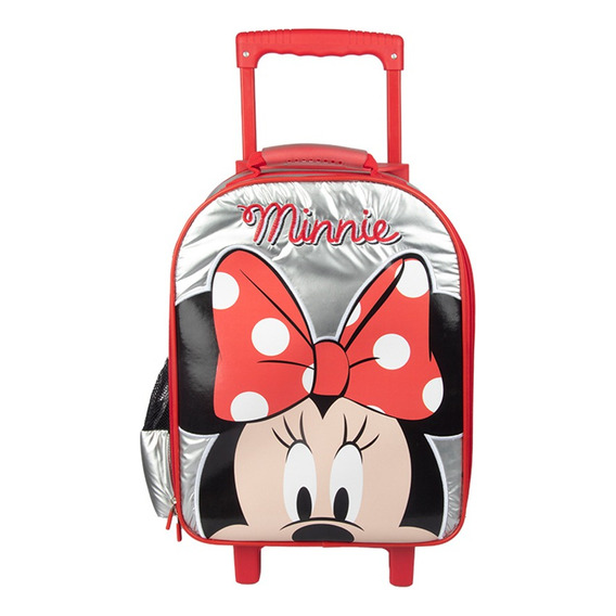 Maleta Minnie Mouse Puffer Artesco Color Rojo