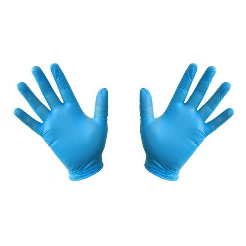 Guantes descartables antideslizantes Bluzen color azul talle M de nitrilo x 100 unidades