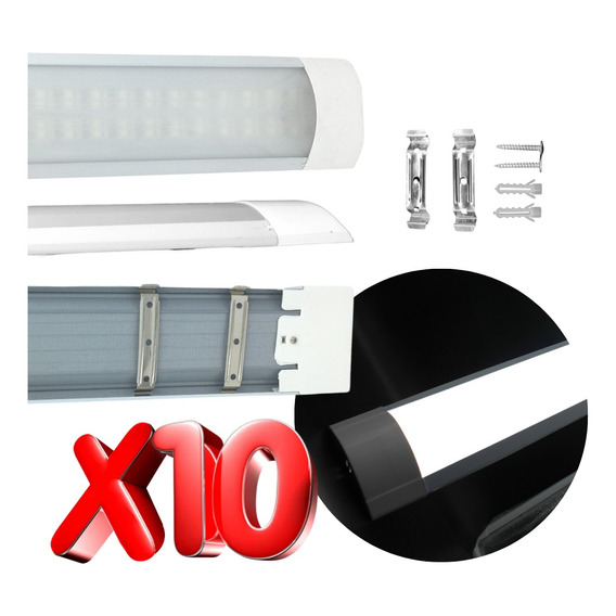 10 Gabinetes 36w Led Doble Tira Luz Blanca 