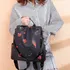 Mochila Antirrobo Cartera Mujer Impermeable Bolso Dama Atrix Color Negro Diseño De La Tela Floreado
