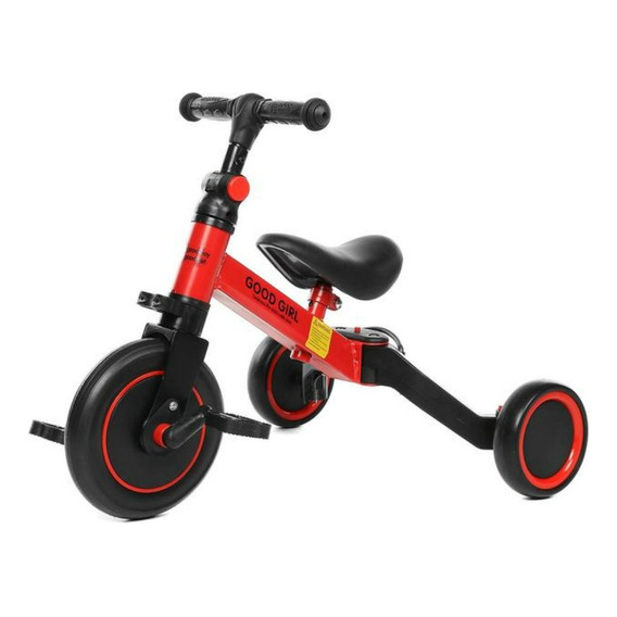 Triciclo Correpasillos Bicicleta De Aprendizaje 3 En 1 Rojo