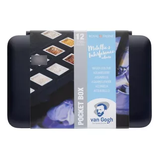 Estojo Aquarela Pastilha Talens Van Gogh Metallic 12 Cores Cor Lightsteelblue