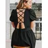 Vestido Shein Escote Cuadrado Espalda Criss Cross Plus Size