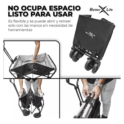 Carrito Trx Plegable Portátil Y Carriola Exteriores 100kg