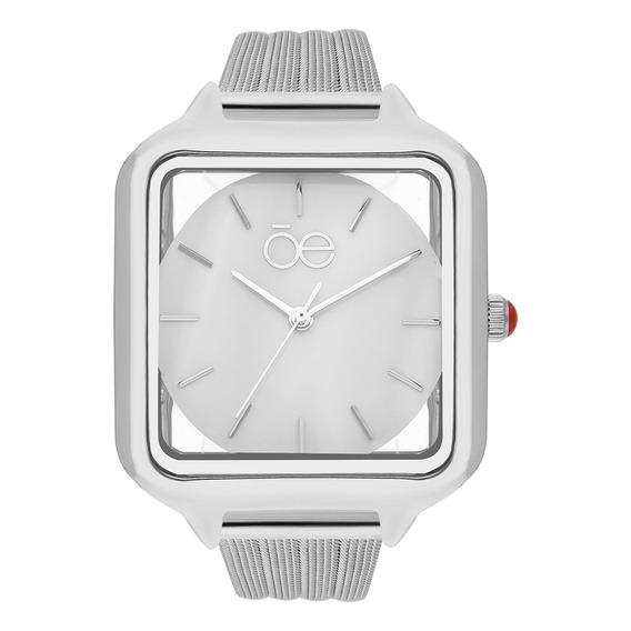 Reloj Analogo Cuadrado Cloe Para Dama Extensible Mesh