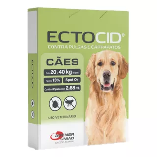 Ectocid Antipulgas Cães Até 20 Á 40kg 2,68ml - Agener União