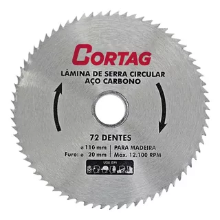 Disco Serra/madeira Circular Aço Carbono 110mm Cortag