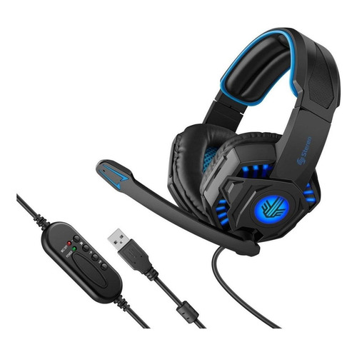 Audífonos Usb Para Gamers Color Azul | Aud-555caz