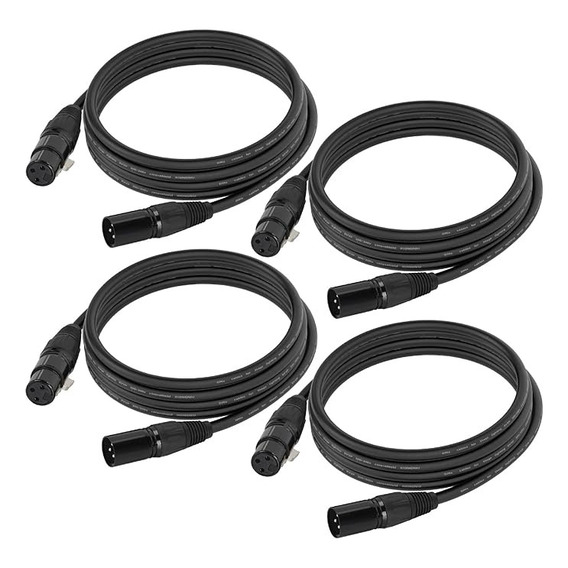 Cable Audio Macho Hembra Para Micrófonos Luces Dj 1.5m 4pcs