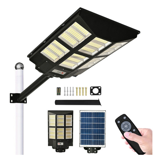 Lámpara Solar 972led Luminaria Suburbana Alumbrado Público