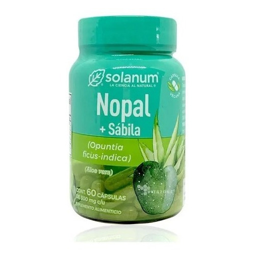 Solanum Nopal + Sábila - 60 Caps - 500mg - Sin sabor